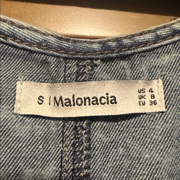 Malonacia Denim Overall Jumper Dress Womens 4 Heavily embroidered Floral Cotton - Picture 10 of 14